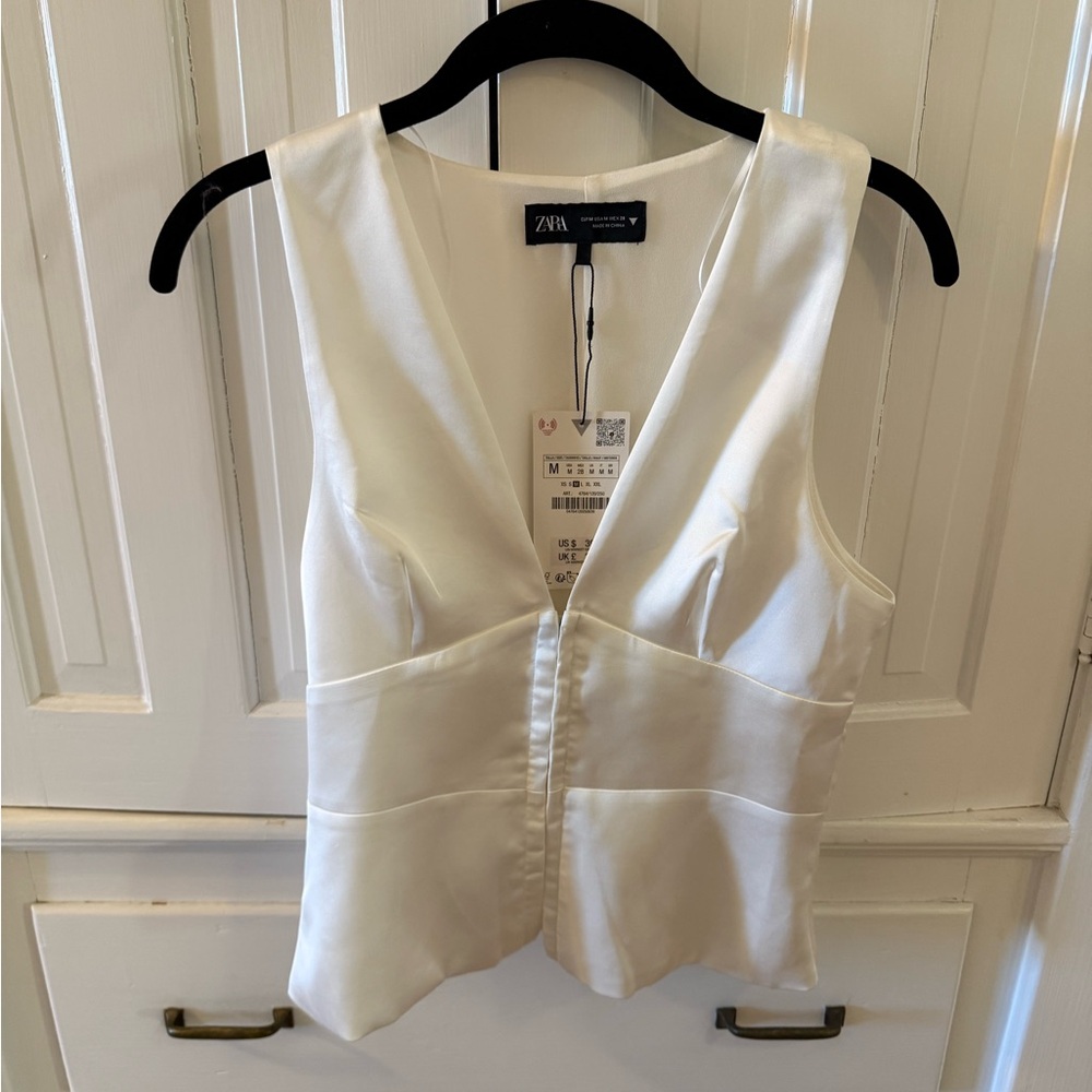 Zara Cream Satin Blouse